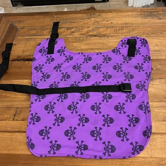 COOLING coat, skull and crossbones, purple and black, adjustable body and neck - Picture 4 of 6